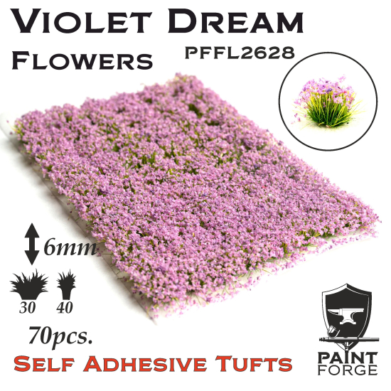 Paint Forge kępki kwiatków Violet Dream - 70sztuk / 6mm
